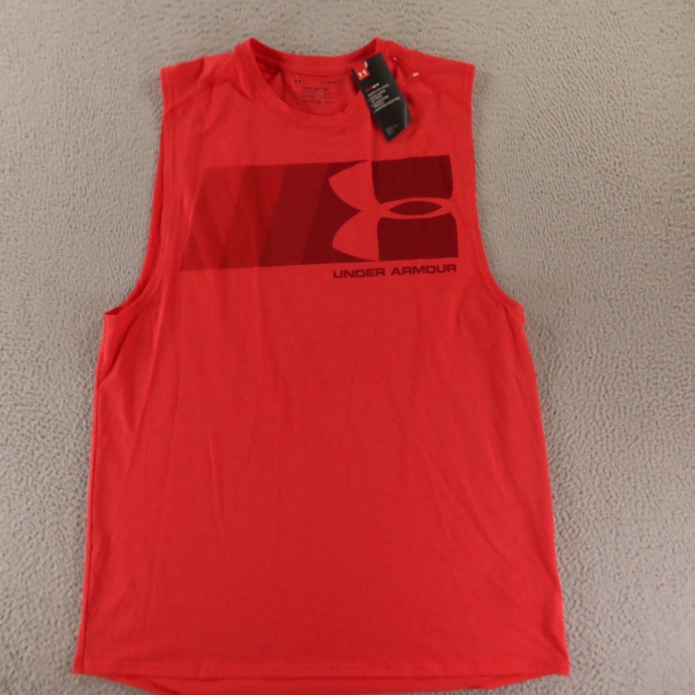 Under Armour Shirt Mens XL Red Classic Tee HeatGear Sleeveless Tank Top NEW